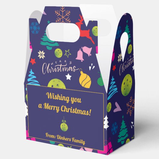 Pickleball 🎄 Merry Kerstmis, aangepaste tekst Bedankdoosjes (Geopend)