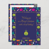 Pickleball 🎄 Merry Kerstmis, aangepaste tekst Briefkaart (Voorkant / Achterkant)