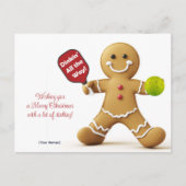 Pickleball 🎄 Merry Kerstmis, aangepaste tekst Briefkaart (Voorkant)