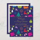 Pickleball 🎄 Merry Kerstmis, aangepaste tekst Briefkaart (Voorkant / Achterkant)