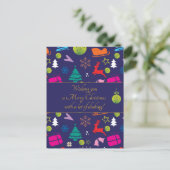 Pickleball 🎄 Merry Kerstmis, aangepaste tekst Briefkaart (Staand voorkant)