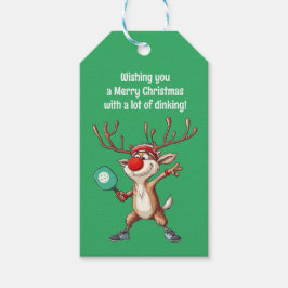 Pickleball 🎄 Merry Kerstmis, aangepaste tekst Cadeaulabel