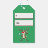 Pickleball 🎄 Merry Kerstmis, aangepaste tekst Cadeaulabel (Achterkant)