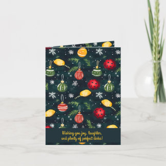 Pickleball 🎄 Merry Kerstmis, aangepaste tekst Feestdagen Kaart