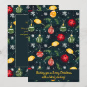 Pickleball 🎄 Merry Kerstmis, aangepaste tekst Feestdagenkaart (Voorkant / Achterkant)