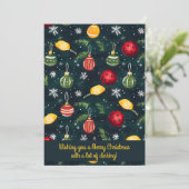 Pickleball 🎄 Merry Kerstmis, aangepaste tekst Feestdagenkaart (Staand voorkant)