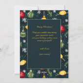 Pickleball 🎄 Merry Kerstmis, aangepaste tekst Feestdagenkaart (Achterkant)