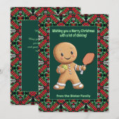 Pickleball 🎄 Merry Kerstmis, aangepaste tekst Feestdagenkaart (Voorkant / Achterkant)