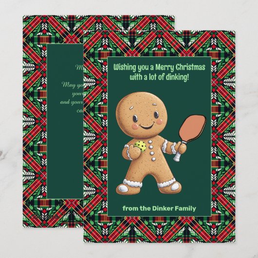 Pickleball 🎄 Merry Kerstmis, aangepaste tekst Feestdagenkaart (Voorkant / Achterkant)