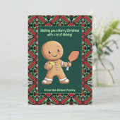 Pickleball 🎄 Merry Kerstmis, aangepaste tekst Feestdagenkaart (Staand voorkant)