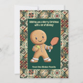 Pickleball 🎄 Merry Kerstmis, aangepaste tekst Feestdagenkaart (Voorkant)