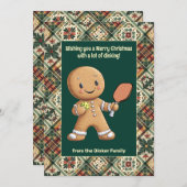 Pickleball 🎄 Merry Kerstmis, aangepaste tekst Feestdagenkaart (Voorkant / Achterkant)