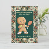 Pickleball 🎄 Merry Kerstmis, aangepaste tekst Feestdagenkaart (Staand voorkant)