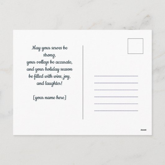 Pickleball 🎄 Merry Kerstmis, aangepaste tekst Feestdagenkaart (Achterkant)