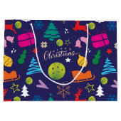 Pickleball 🎄 Merry Kerstmis, aangepaste tekst Groot Cadeauzakje (Achterkant)