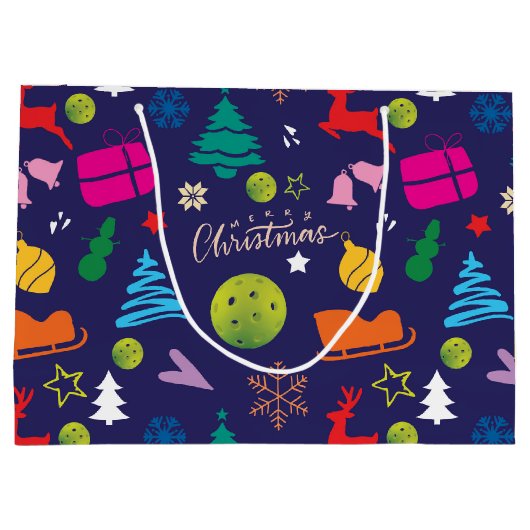 Pickleball 🎄 Merry Kerstmis, aangepaste tekst Groot Cadeauzakje (Achterkant)