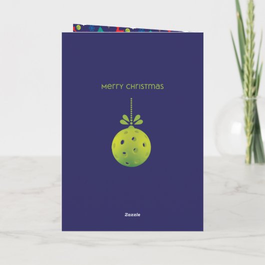 Pickleball 🎄 Merry Kerstmis, aangepaste tekst Kaa Kaart (Achterkant)