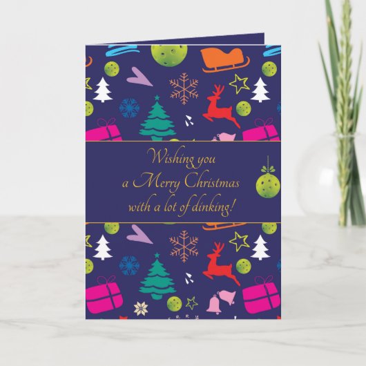 Pickleball 🎄 Merry Kerstmis, aangepaste tekst Kaa Kaart (Voorkant)