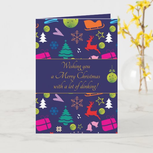 Pickleball 🎄 Merry Kerstmis, aangepaste tekst Kaa Kaart (Gele Bloem)