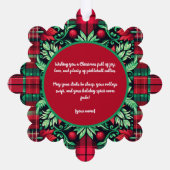 Pickleball 🎄 Merry Kerstmis, aangepaste tekst Ornament Kaart (Achterkant)