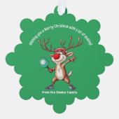 Pickleball 🎄 Merry Kerstmis, aangepaste tekst Ornament Kaart (Voorkant)