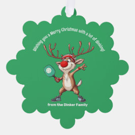 Pickleball 🎄 Merry Kerstmis, aangepaste tekst Ornament Kaart