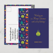 Pickleball 🎄 Merry Kerstmis, aangepaste tekst Pos Briefkaart (Voorkant / Achterkant)