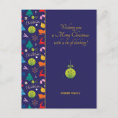 Pickleball 🎄 Merry Kerstmis, aangepaste tekst Pos Briefkaart (Voorkant)