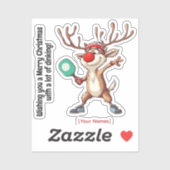 Pickleball 🎄 Merry Kerstmis, aangepaste tekst Sticker (Vel)