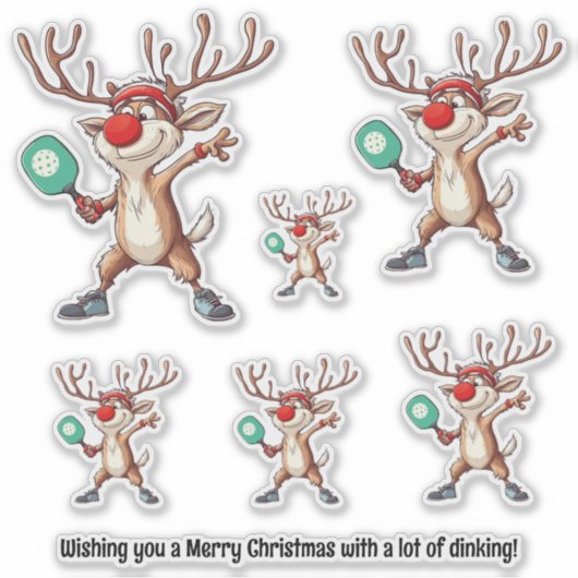Pickleball 🎄 Merry Kerstmis, aangepaste tekst Sticker (Voorkant)
