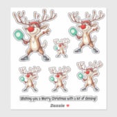 Pickleball 🎄 Merry Kerstmis, aangepaste tekst Sticker (Vel)