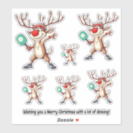 Pickleball 🎄 Merry Kerstmis, aangepaste tekst Sticker