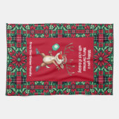 Pickleball 🎄 Merry Kerstmis, aangepaste tekst Theedoek (Horizontaal)