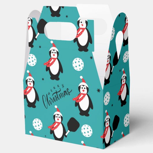 🐧 Pickleball Merry Kerstmis 🎁 Favor Box Bedankdoosjes (Geopend)