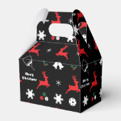 Pickleball Merry Kerstmis 🎄 zwarte vlokken Bedankdoosjes (Achterkant)