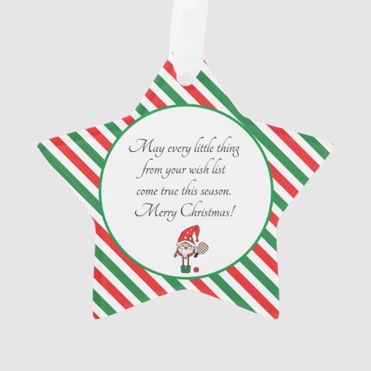 🧑 ‍ 🎄 Pickleball Merry Kerststar Ornament (achterkant)