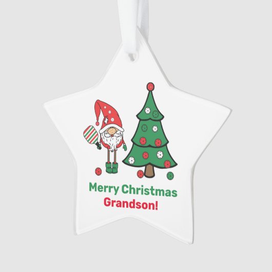 🧑 ‍ 🎄 Pickleball Merry Kerststar Ornament (voorkant)
