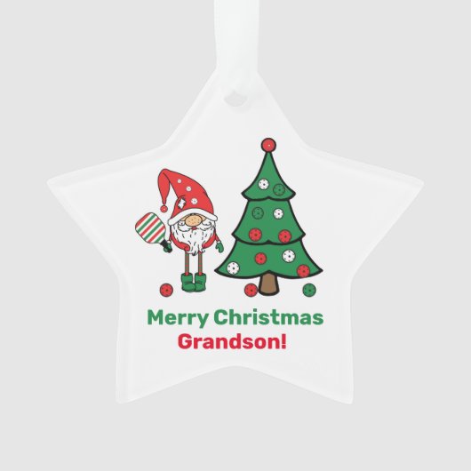 🧑 ‍ 🎄 Pickleball Merry Kerststar Ornament (voorkant)
