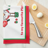 Pickleball Merry met Kerstmis horizontale keukento Theedoek (Quarter Fold)