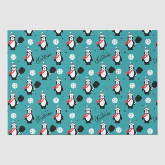 🐧 Pickleball Merry 🎁 Tissue Paper Tissuepapier (Voorkant)