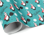 🐧 Pickleball Merry 🎁 Wrapping Paper Cadeaupapier (Rol Hoek)