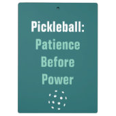 Pickleball met aangepaste tekst [voor/achter] klem klembord (Achterkant)