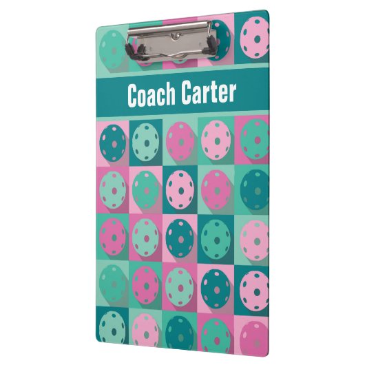 Pickleball met aangepaste tekst [voor/achter] klembord (Links)