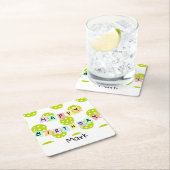 Pickleball met banner voor gelukkige verjaardag kartonnen onderzetters (Insitu)