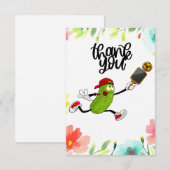 Pickleball met bloemen bedankkaart (Voorkant / Achterkant)