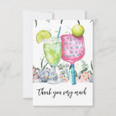 Pickleball met Flower waterverf Bedankkaart (Voorkant)