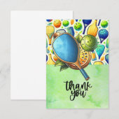 Pickleball met grappige bloemen bedankkaart (Voorkant / Achterkant)