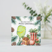 Pickleball met kerst Lijst Feestdagenkaart (Staand voorkant)