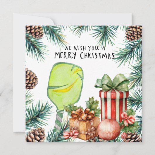 Pickleball met kerst Lijst Feestdagenkaart (Voorkant)