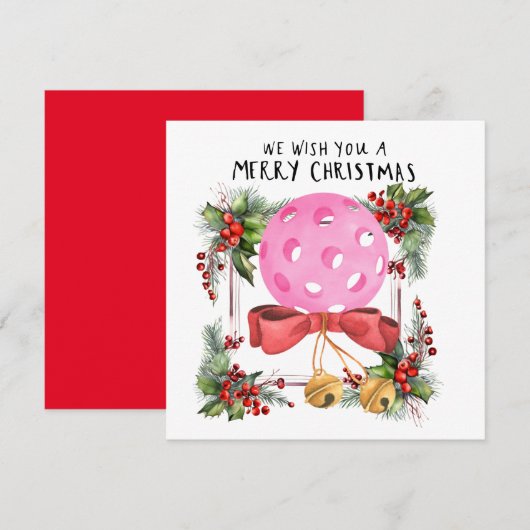 Pickleball met kerst Lijst Feestdagenkaart (Voorkant / Achterkant)